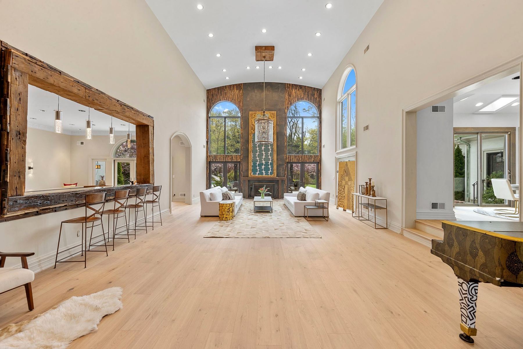 Great room of a private furnished estate in Bergen County, New Jersey