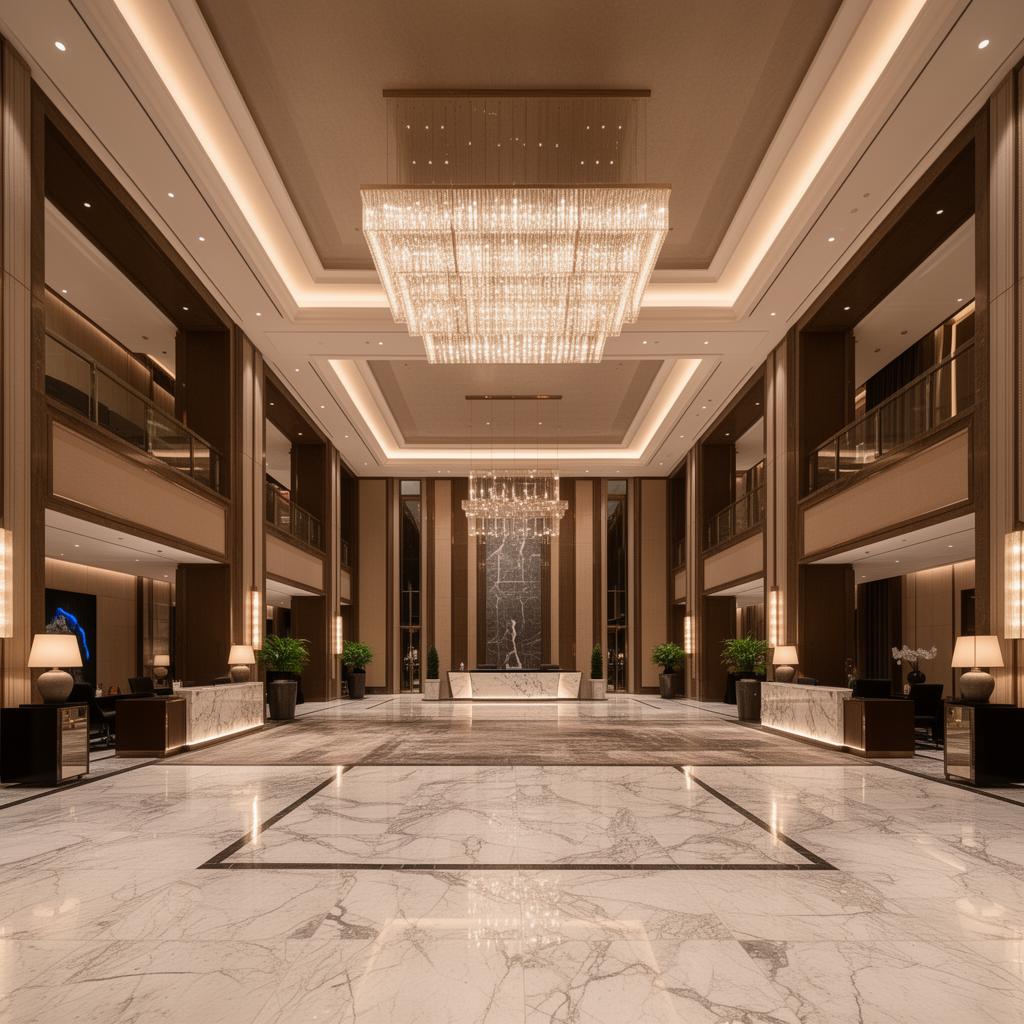 Premium hotel lobby interior